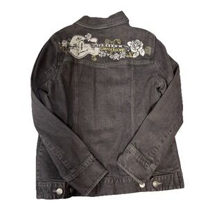 Grand Ole Opry Women's Black Denim Jean Jacket Size Small Nashville Bachelorette